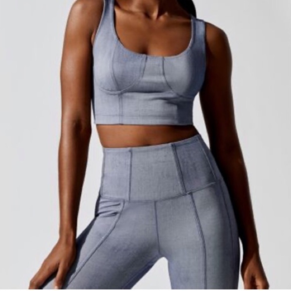 Year of Ours Denim Dolly Bra & Corset Leggings